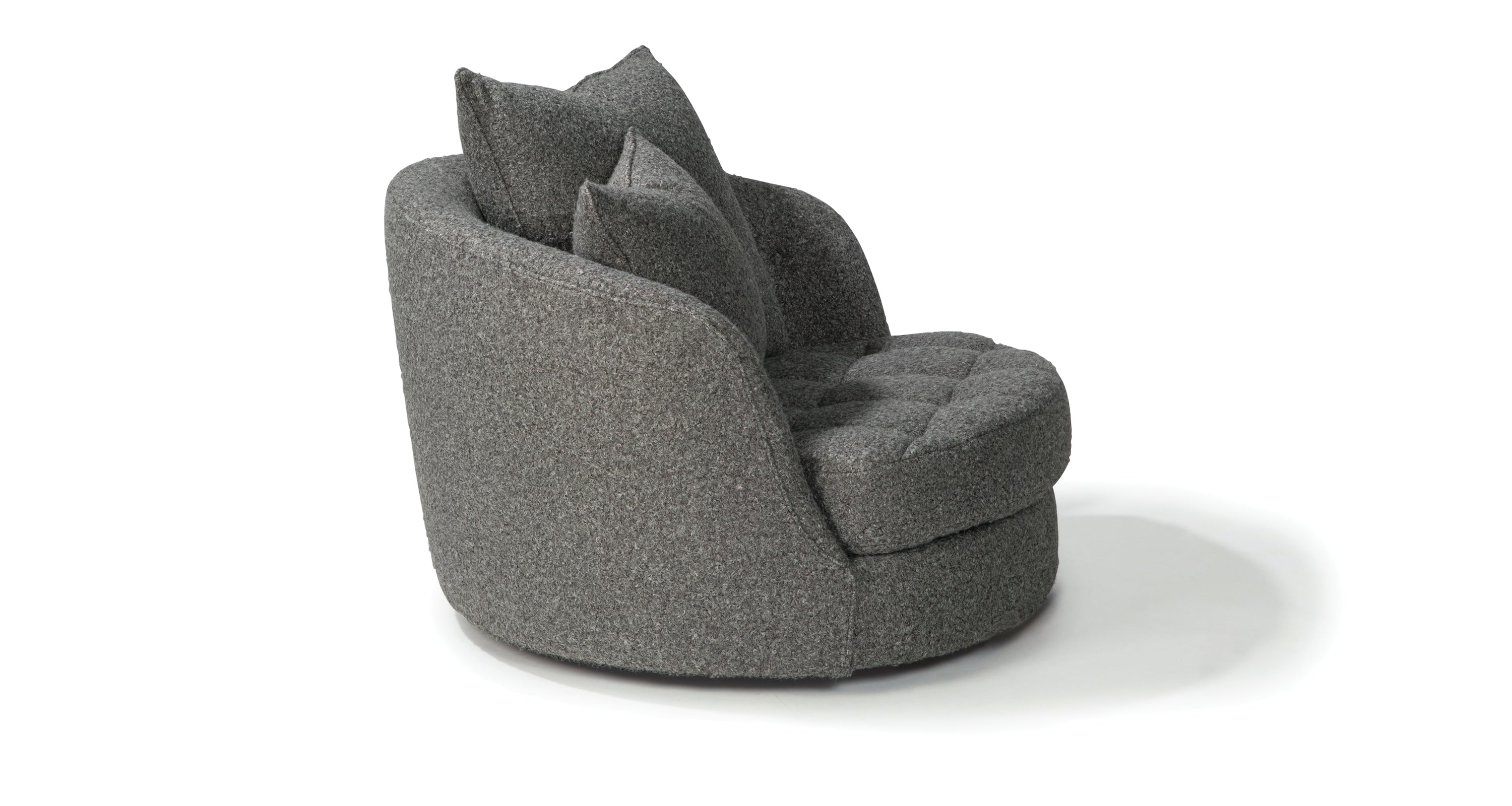 Design Classic Giant Swivel Tub Chair In Gray Fabric