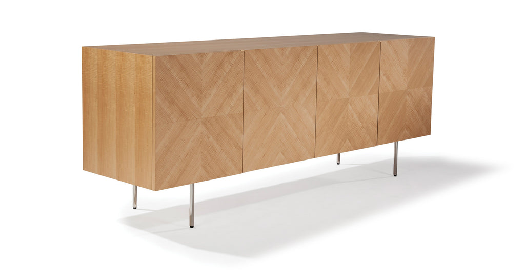 Design Classic Maple Cabinet In Natural Finish With Stainless Steel Legs