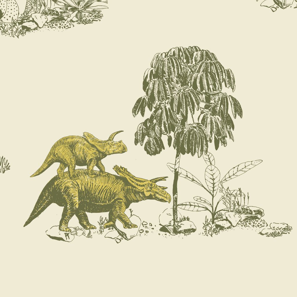 Classic Dino Wallpaper - Yellow Green