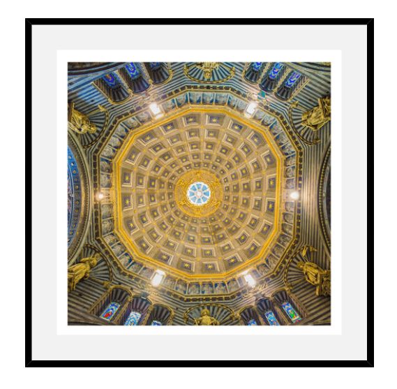 Dome At The Siena Basilica Ceiling, Siena, Italy. On Rag Paper