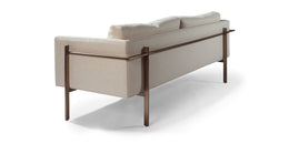 Drop In Sofa In White Crypton Performance Fabric With Brushed Bronze Legs