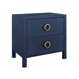 Two Drawer Side Table With Antique Brass Circle Hardware