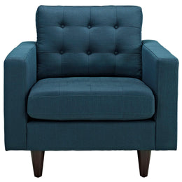 Empress Upholstered Fabric Armchair in Azure