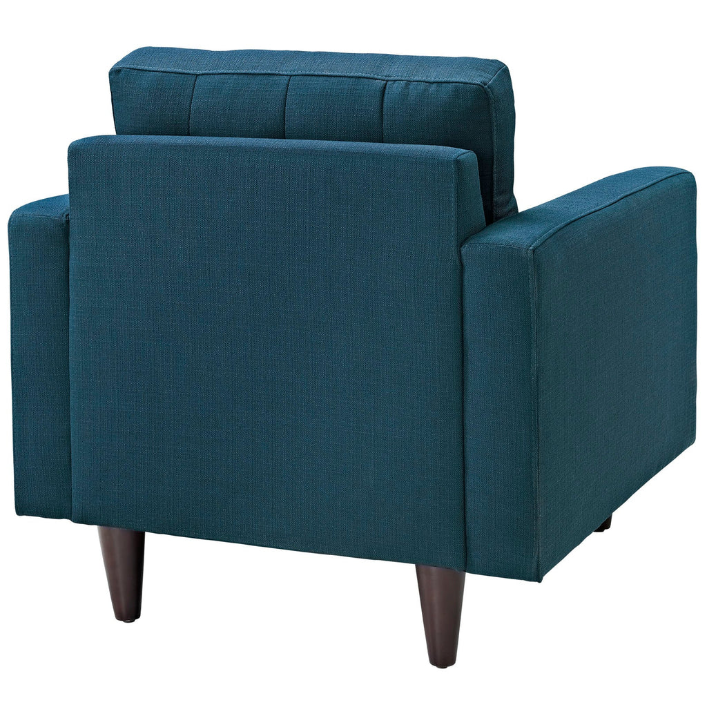 Empress Upholstered Fabric Armchair in Azure
