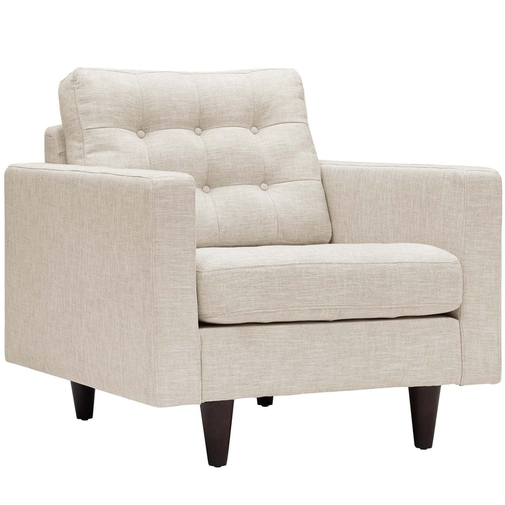 Empress Upholstered Fabric Armchair in Beige