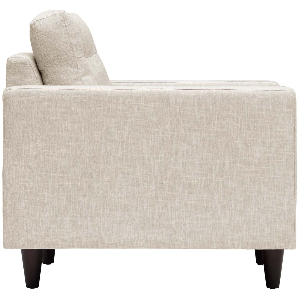 Empress Upholstered Fabric Armchair in Beige