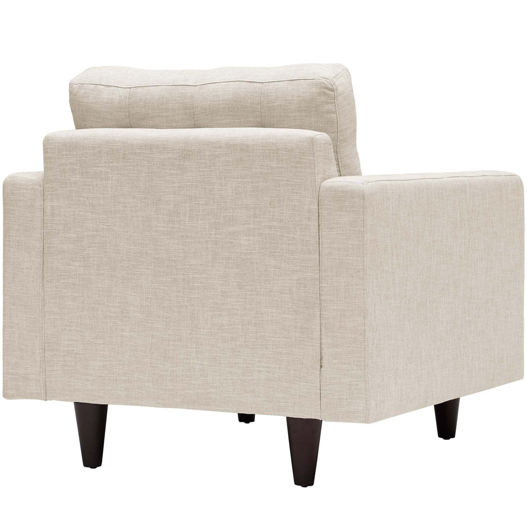 Empress Upholstered Fabric Armchair in Beige