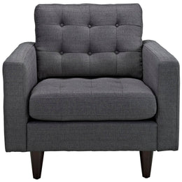 Empress Upholstered Fabric Armchair in Gray