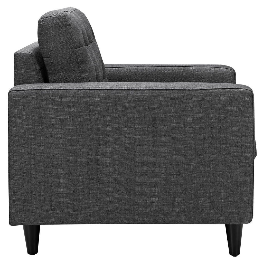 Empress Upholstered Fabric Armchair in Gray