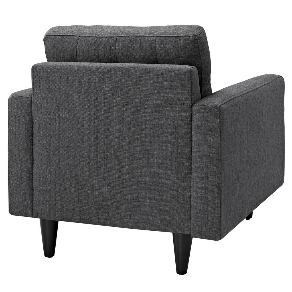 Empress Upholstered Fabric Armchair in Gray