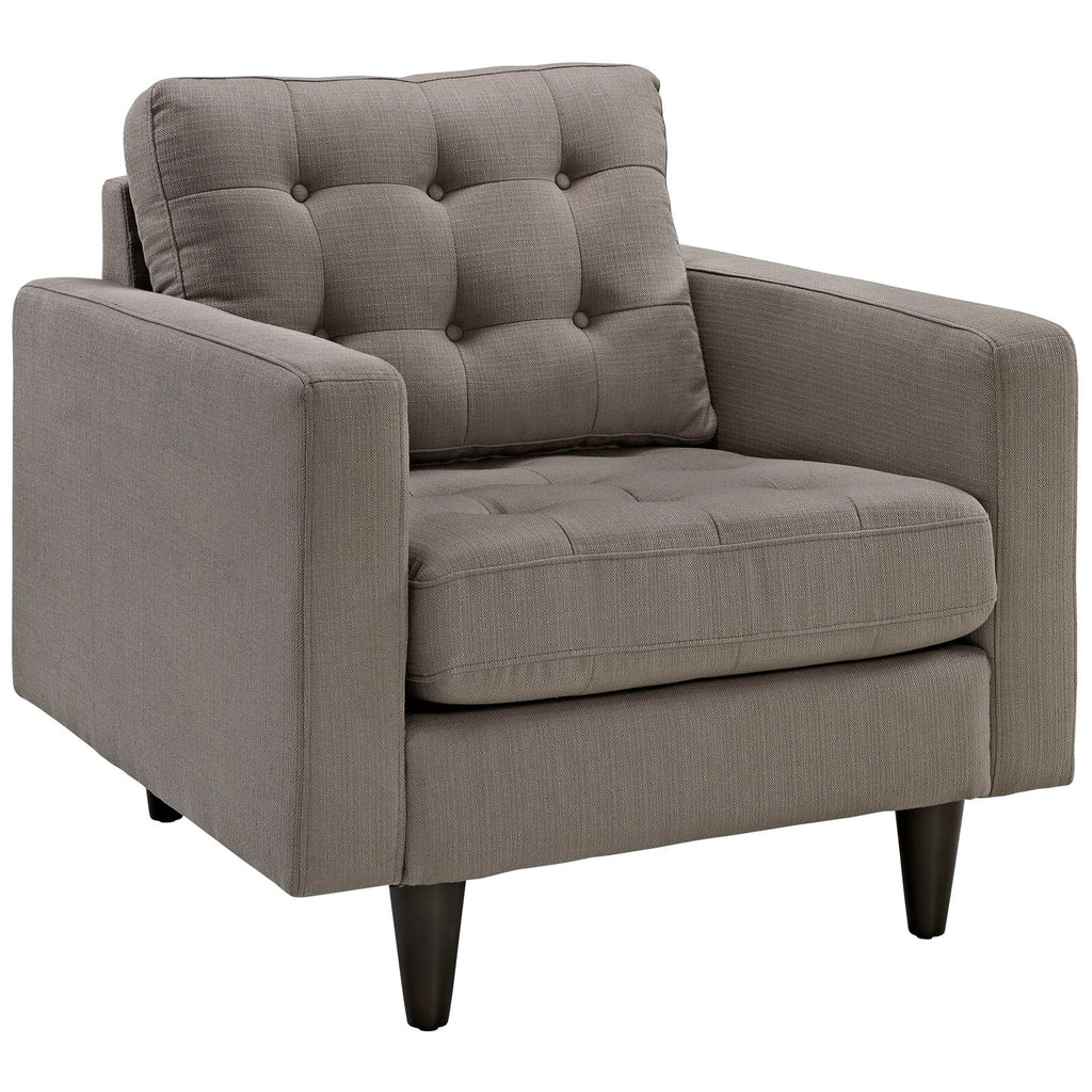 Empress Upholstered Fabric Armchair in Granite