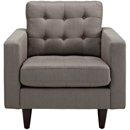 Empress Upholstered Fabric Armchair in Granite