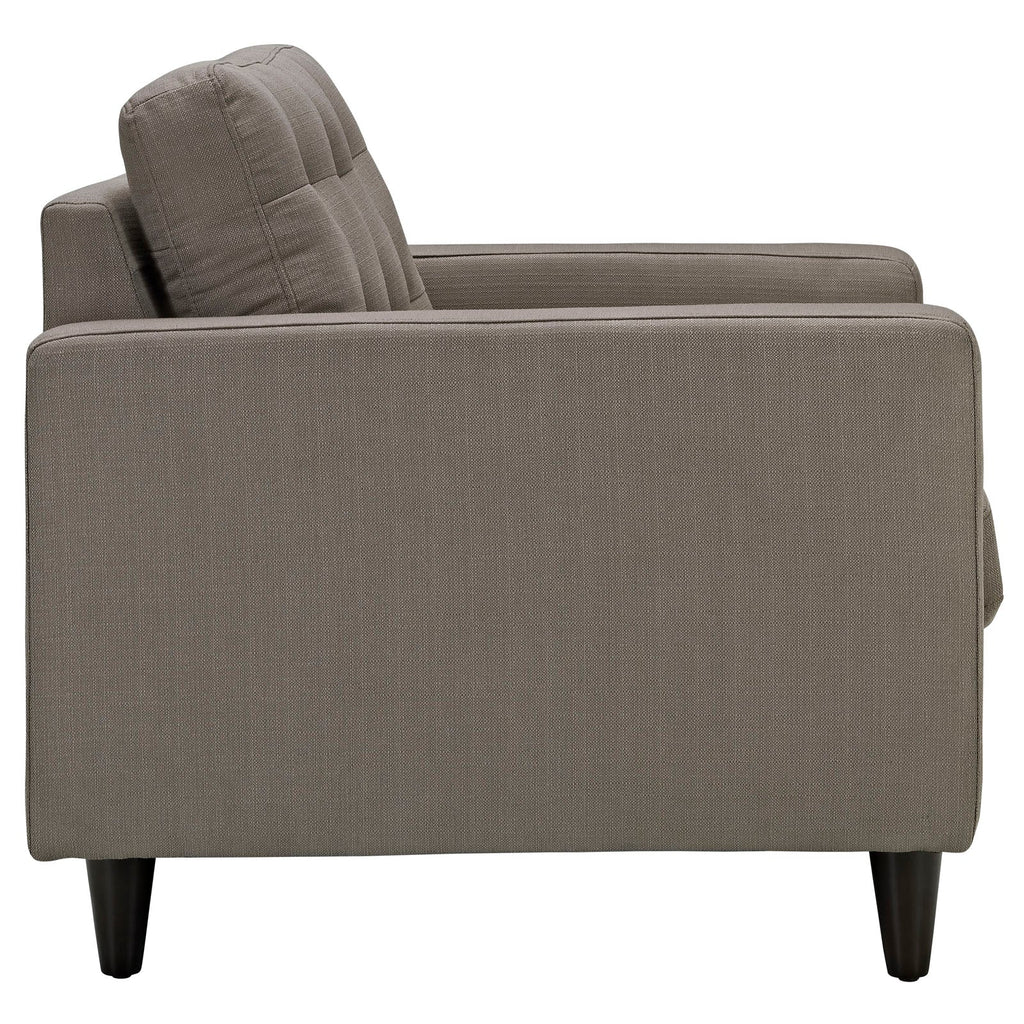 Empress Upholstered Fabric Armchair in Granite