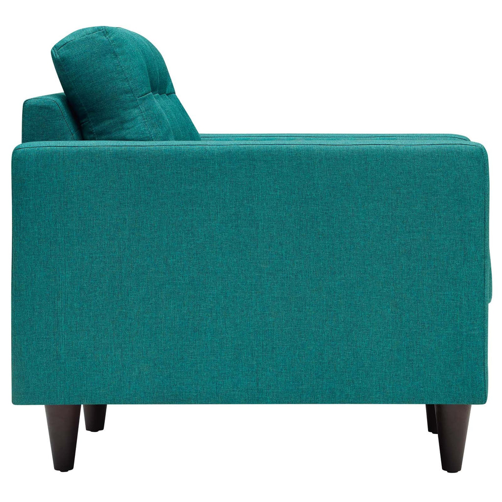 Empress Upholstered Fabric Armchair in Teal