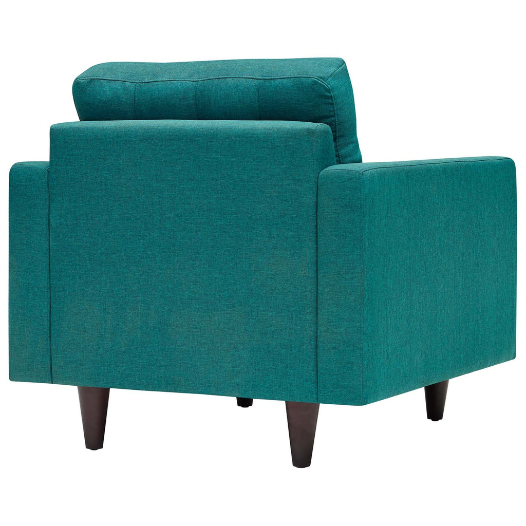 Empress Upholstered Fabric Armchair in Teal