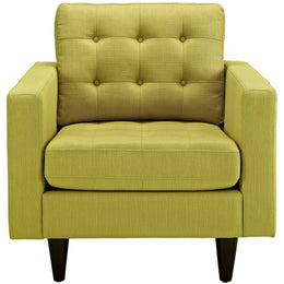 Empress Upholstered Fabric Armchair in Wheatgrass