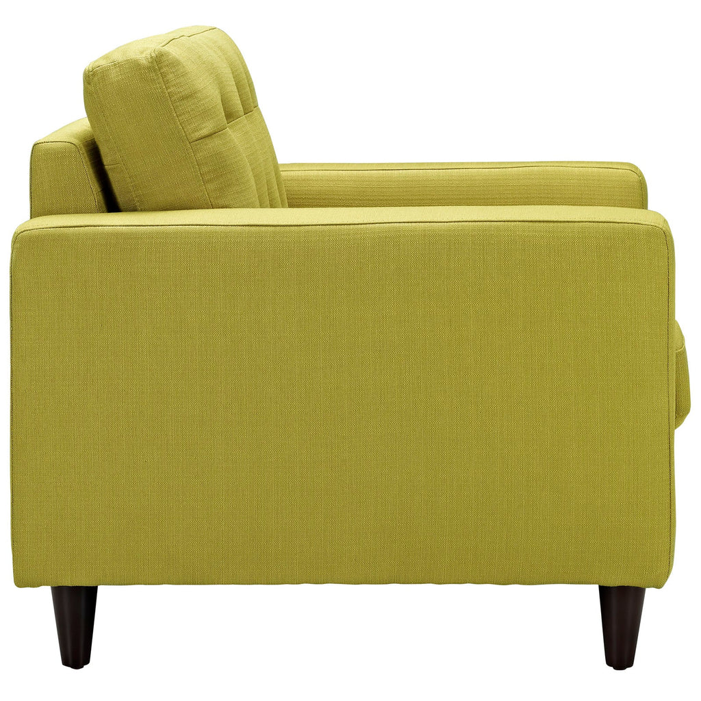 Empress Upholstered Fabric Armchair in Wheatgrass