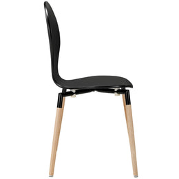 Path Dining Wood Side Chair in Black