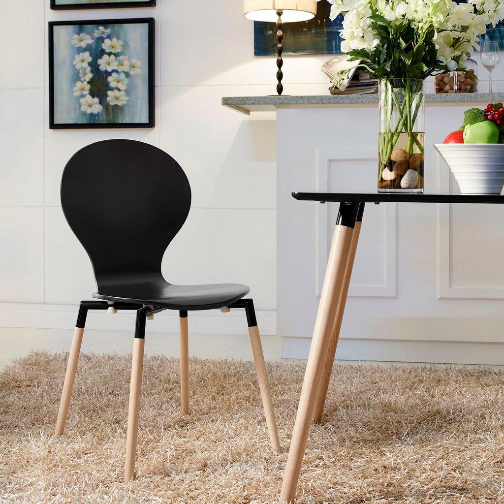 Path Dining Wood Side Chair in Black