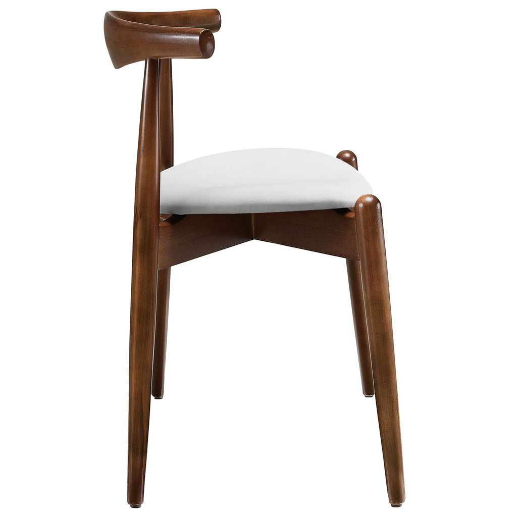 Stalwart Dining Side Chair in Dark Walnut White