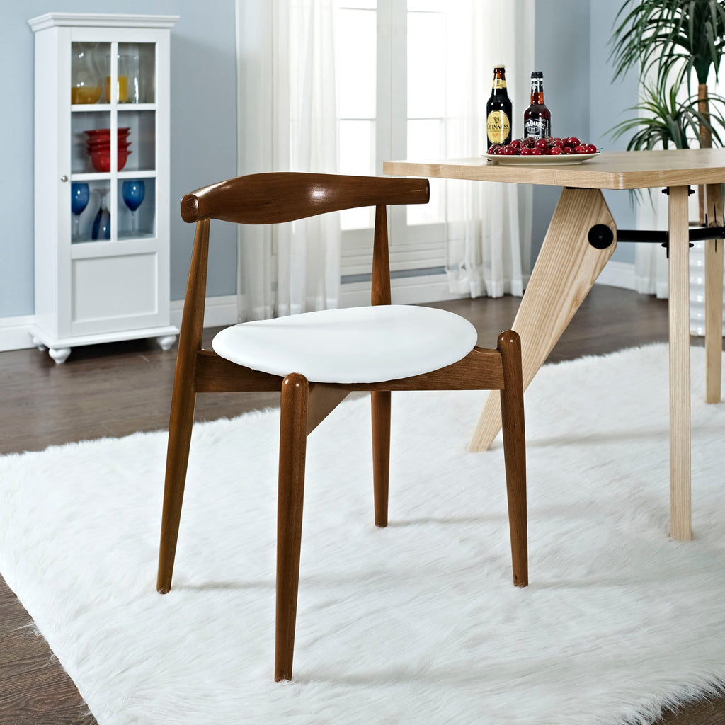 Stalwart Dining Side Chair in Dark Walnut White