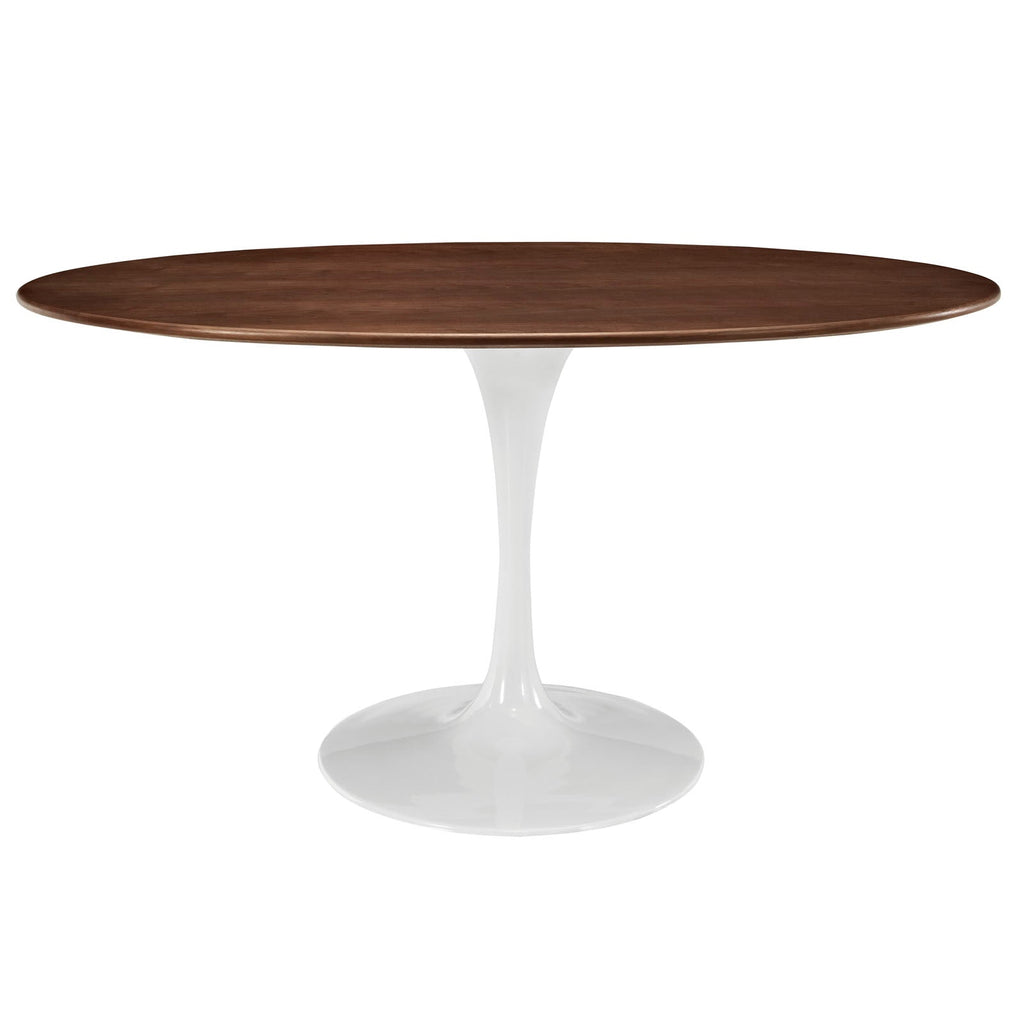 Lippa 60" Oval Walnut Dining Table in Walnut