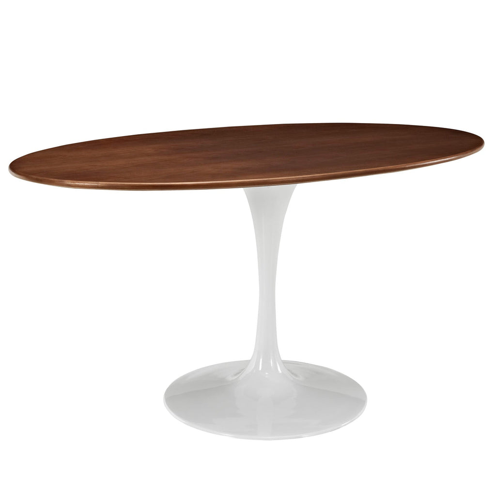 Lippa 60" Oval Walnut Dining Table in Walnut