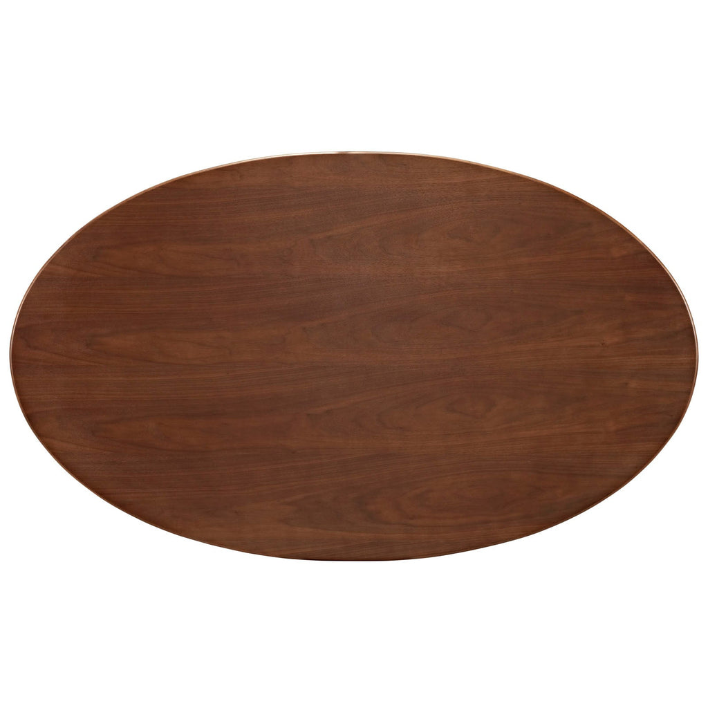 Lippa 60" Oval Walnut Dining Table in Walnut