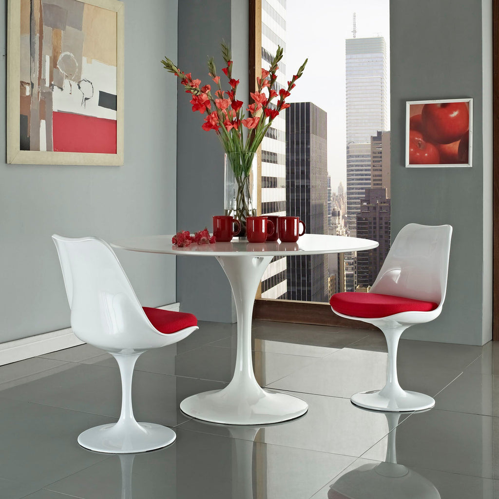 Lippa Dining Fabric Side Chair in Red