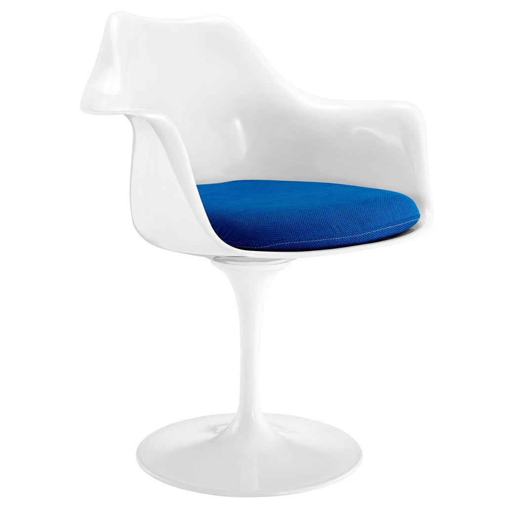 Lippa Dining Fabric Armchair in Blue