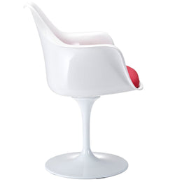 Lippa Dining Fabric Armchair in Red