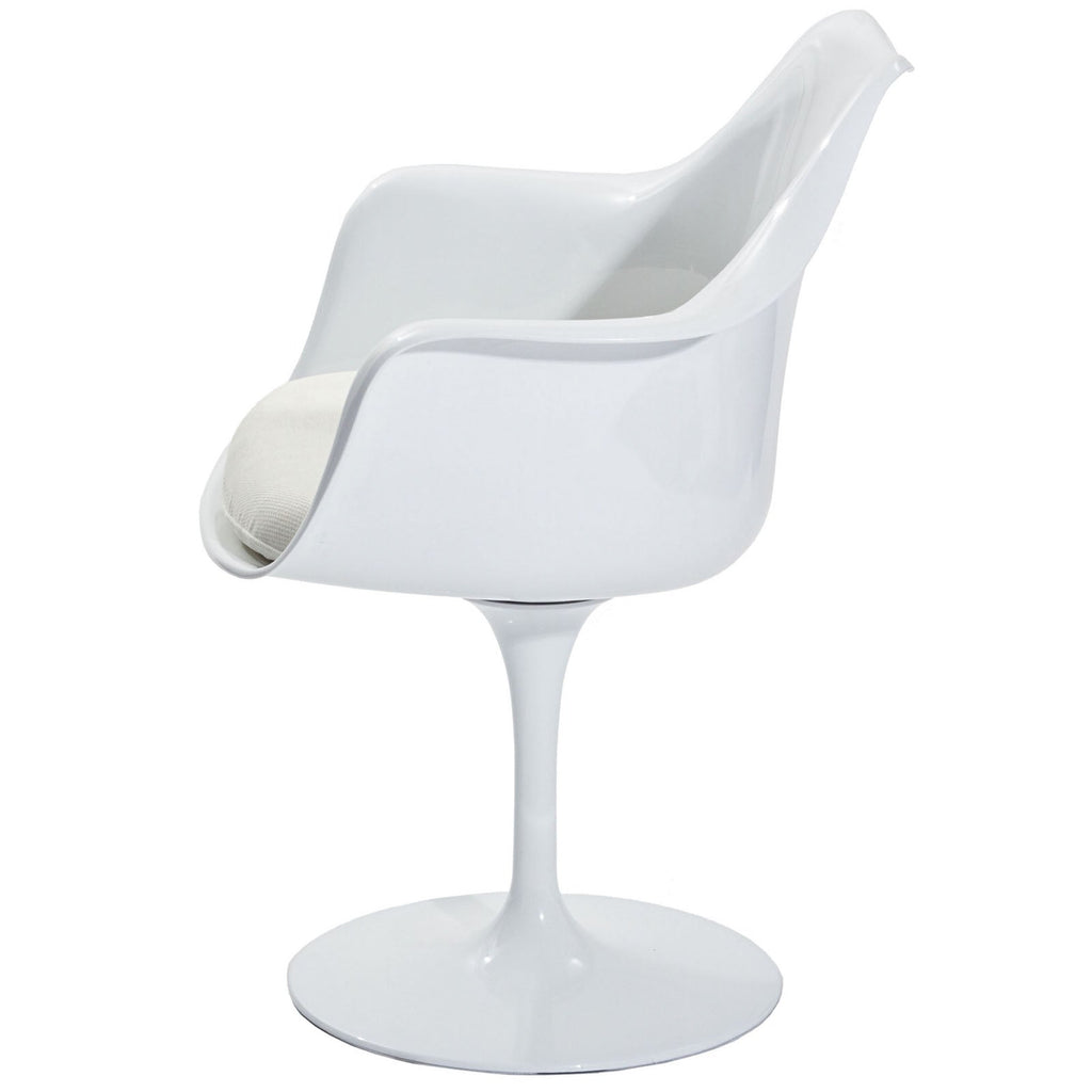 Lippa Dining Fabric Armchair in White