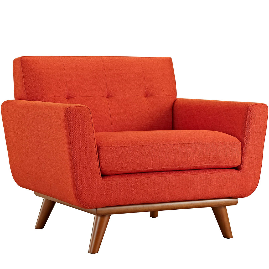 Engage Upholstered Fabric Armchair in Atomic Red