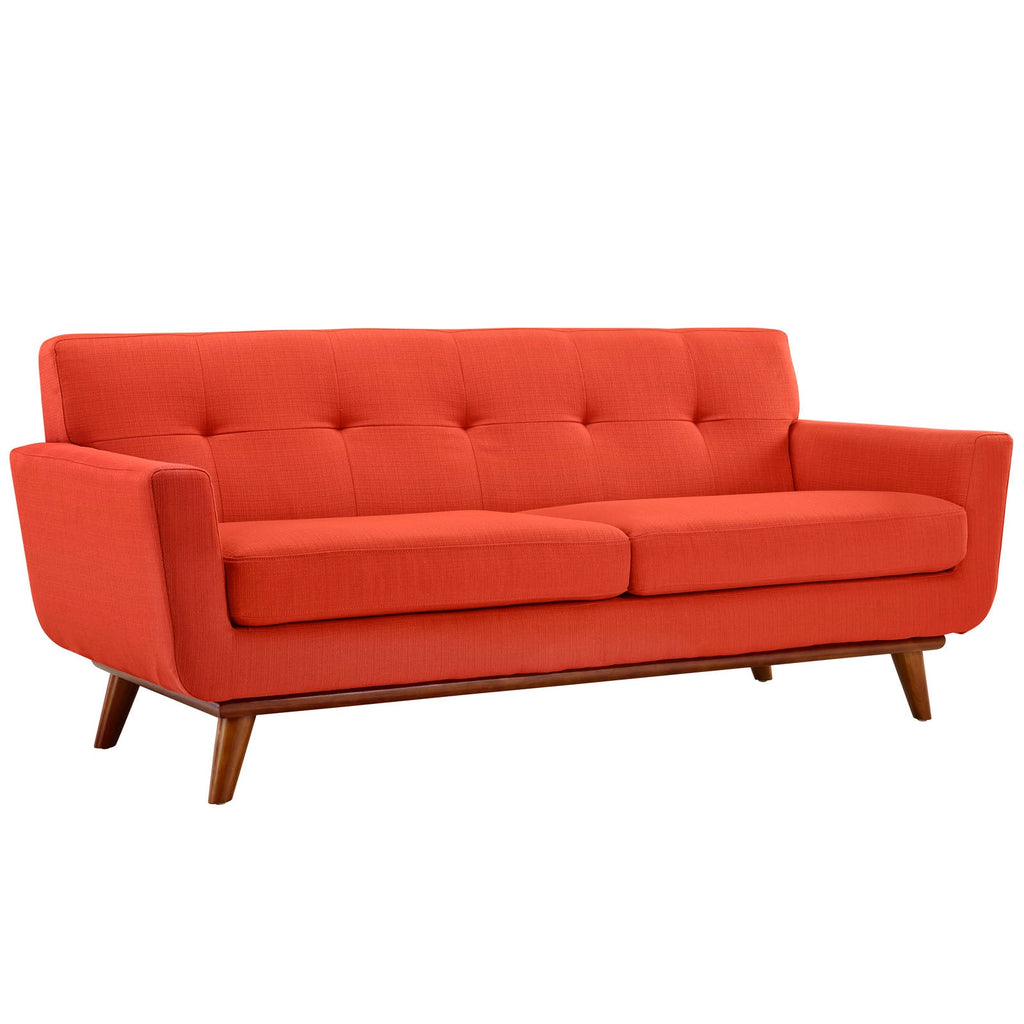 Engage Upholstered Fabric Loveseat in Atomic Red