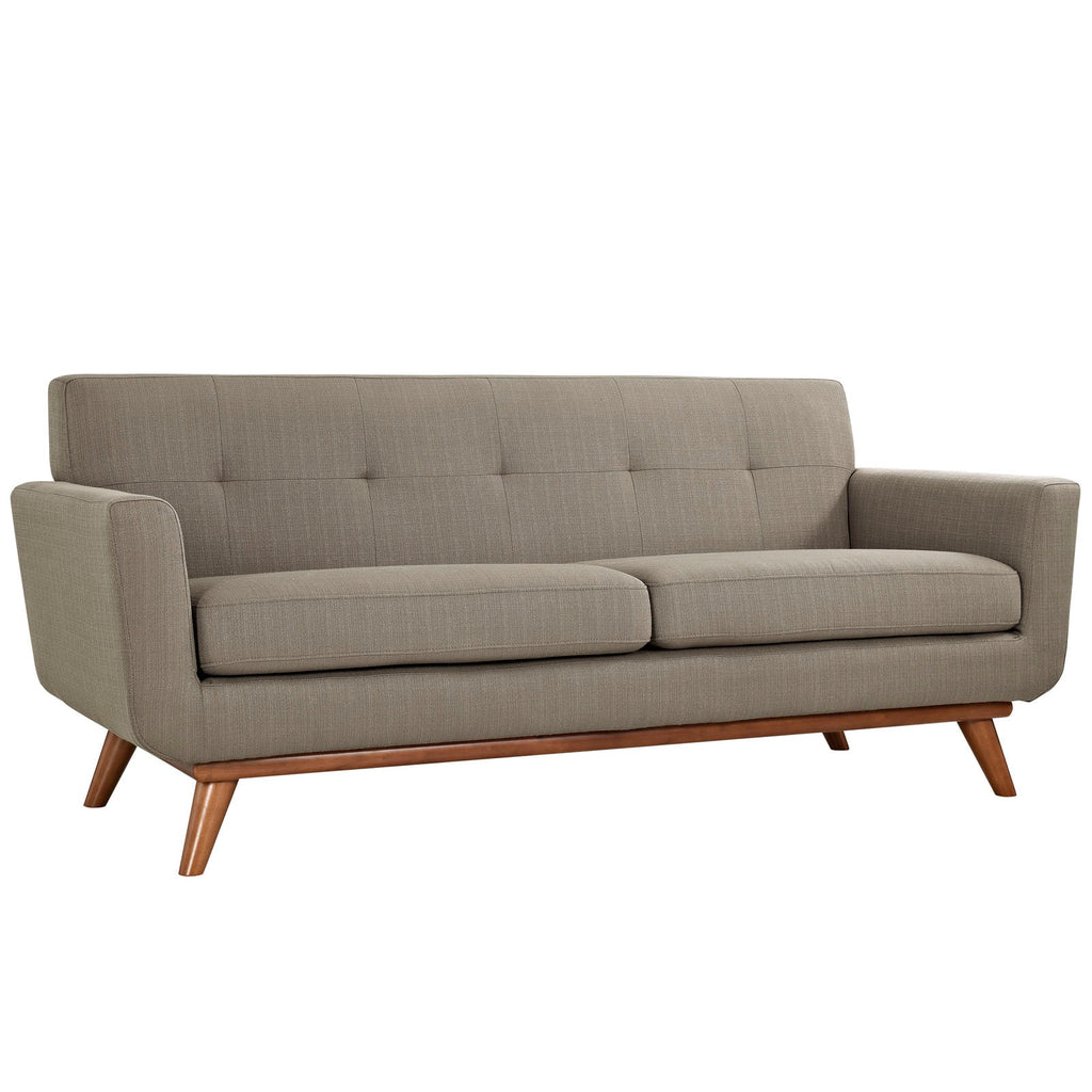 Engage Upholstered Fabric Loveseat in Granite