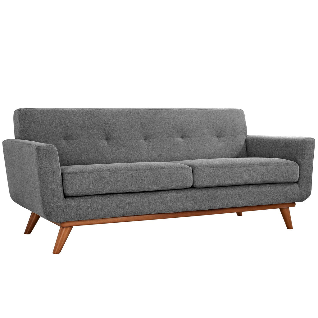 Engage Upholstered Fabric Loveseat in Expectation Gray