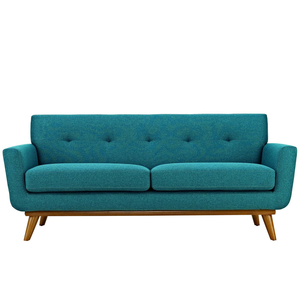 Engage Upholstered Fabric Loveseat in Teal