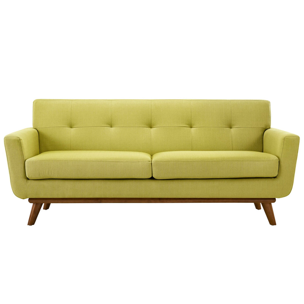 Engage Upholstered Fabric Loveseat in Wheatgrass