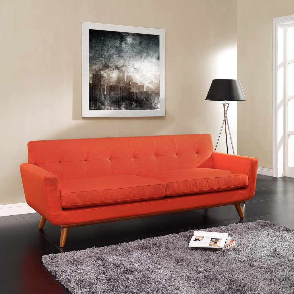 Engage Upholstered Fabric Sofa in Atomic Red