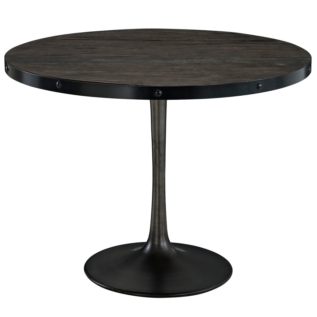 Drive 40" Round Wood Top Dining Table in Black