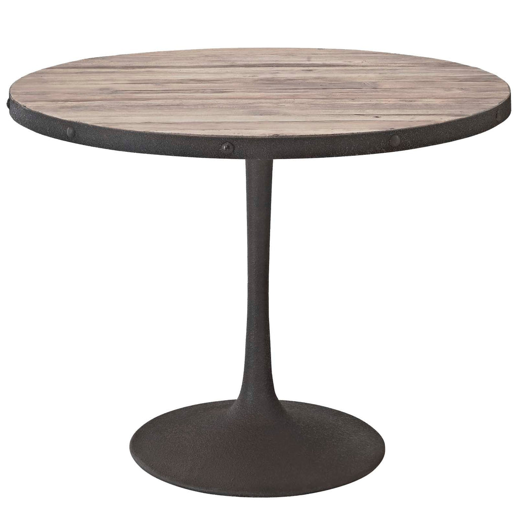 Drive 40" Round Wood Top Dining Table in Brown