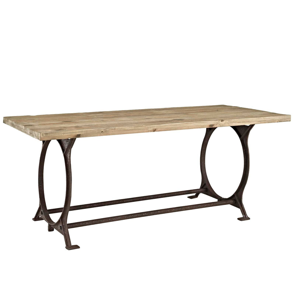 Effuse Rectangle Wood Top Dining Table