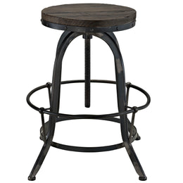 Collect Wood Top Bar Stool in Black