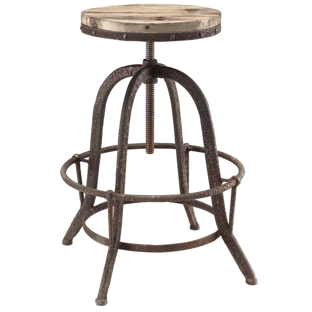 Collect Wood Top Bar Stool in Brown