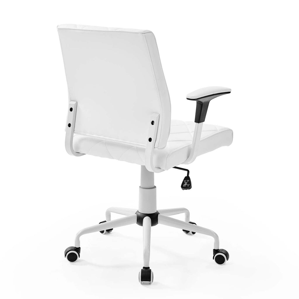 Lattice Vinyl Office Chair in White