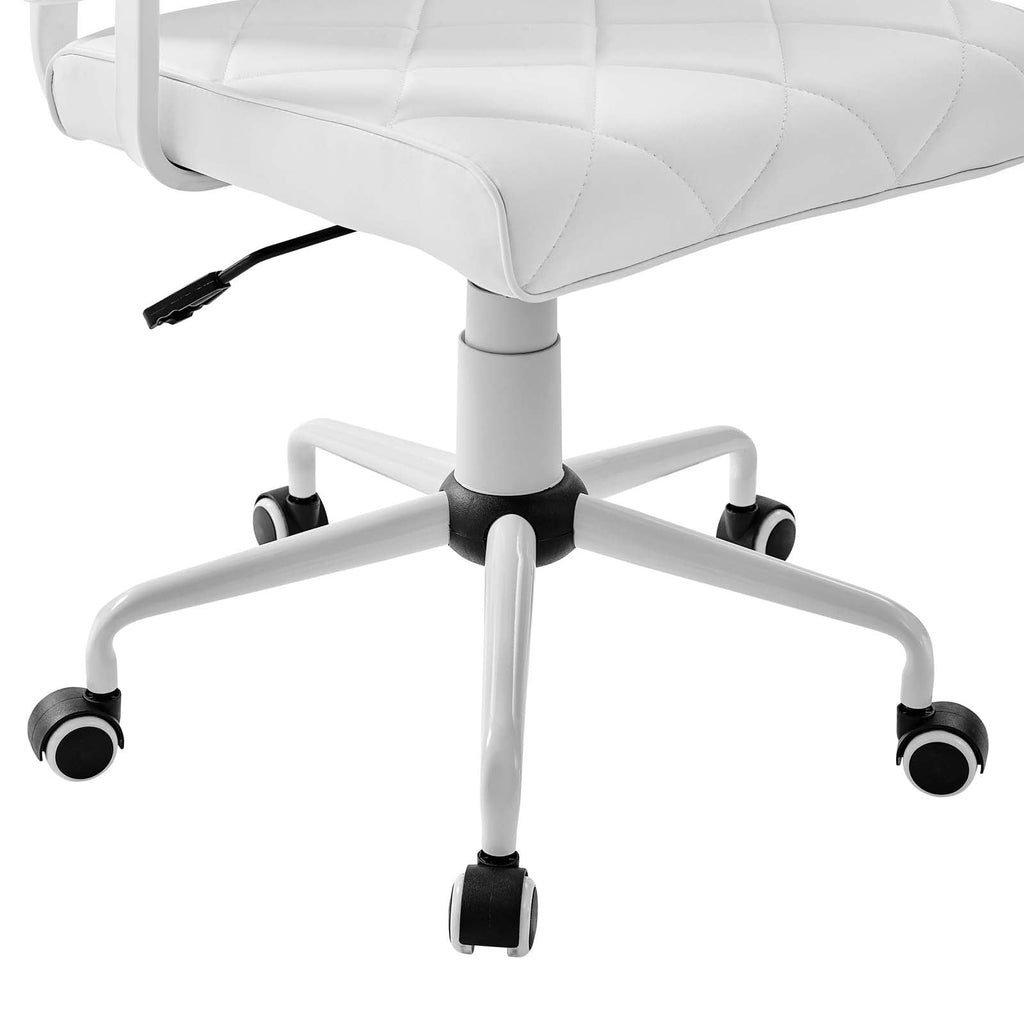 Lattice Vinyl Office Chair in White