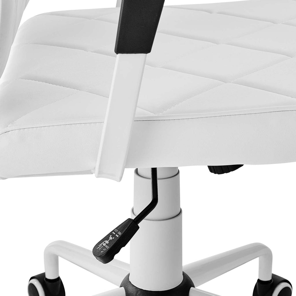 Lattice Vinyl Office Chair in White