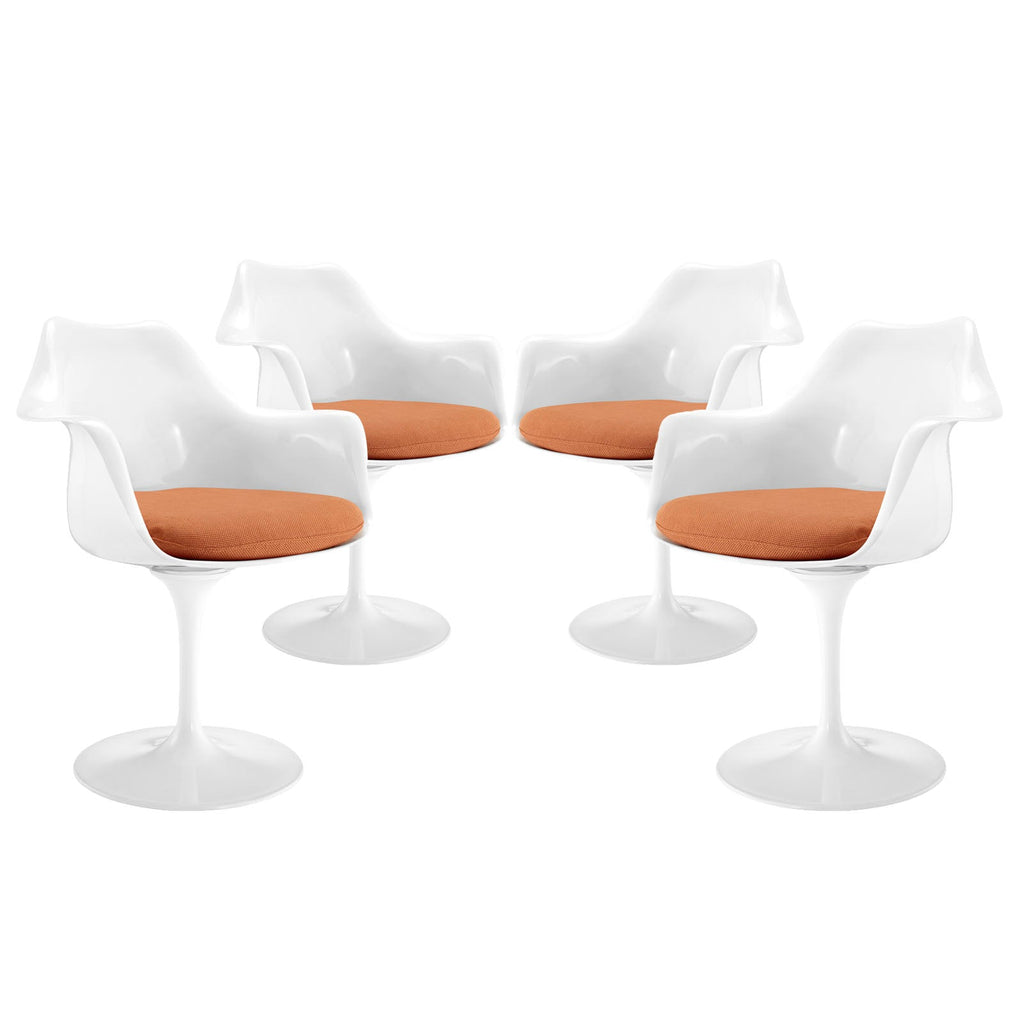 Lippa Dining Armchair Set of 4 in Orange