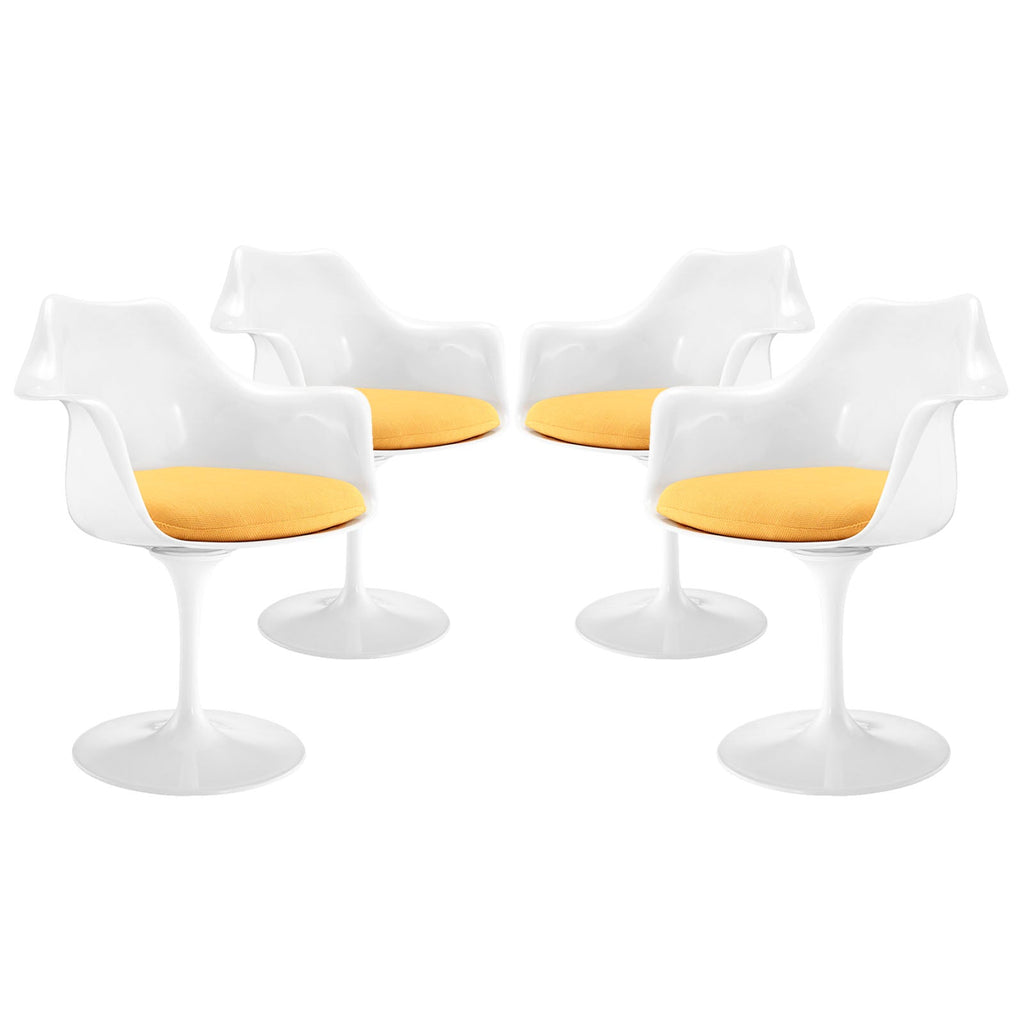 Lippa Dining Armchair Set of 4 in Yellow