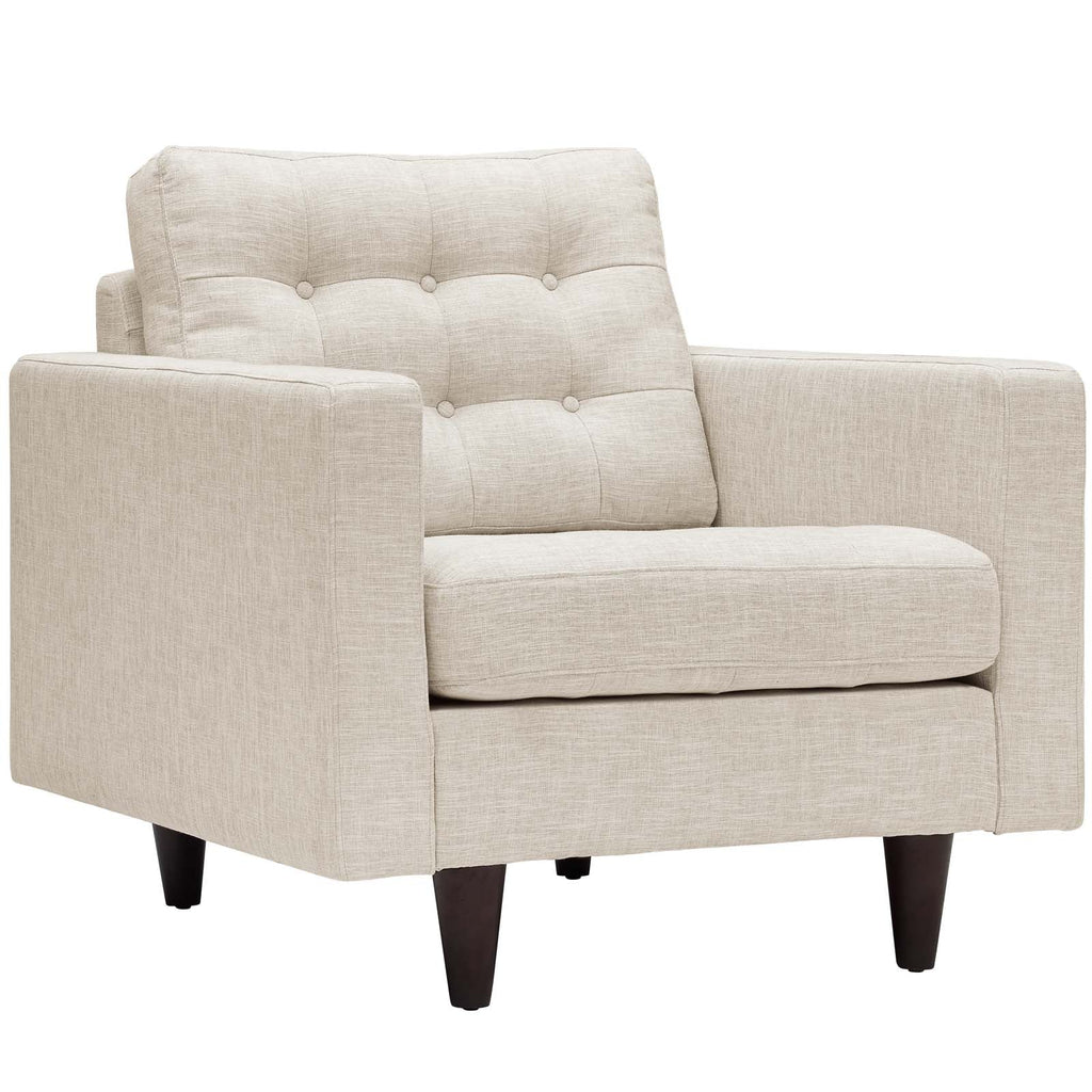 Empress Armchair Upholstered Fabric Set of 2 in Beige